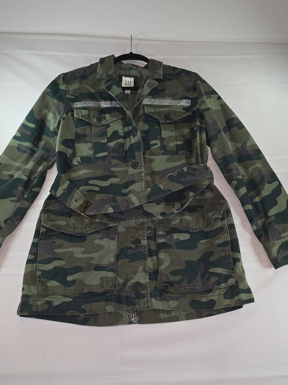 GAP Women's Camouflage Utility Jacket - Green Camo